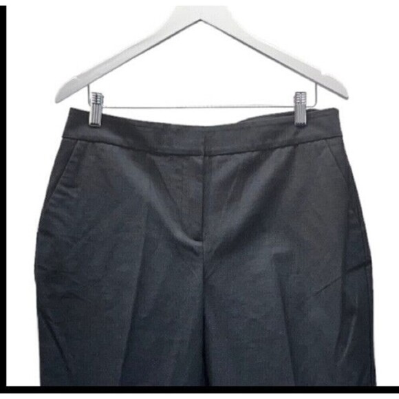 Talbots Curvy Fit Crop Pants 12 Black White Stripe Hem Pockets High Rise New - Picture 7 of 16